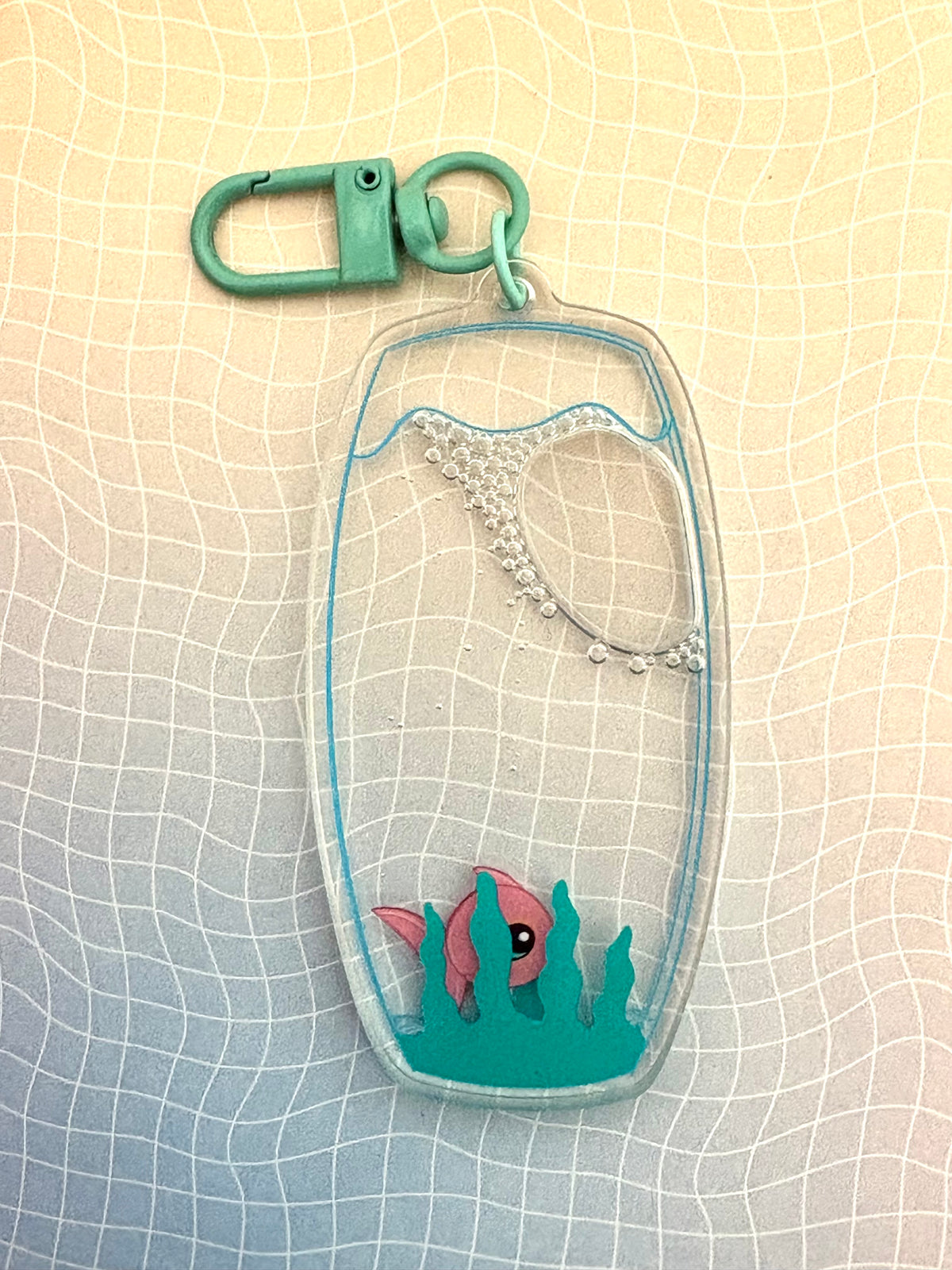 Forever trapped fish keychain