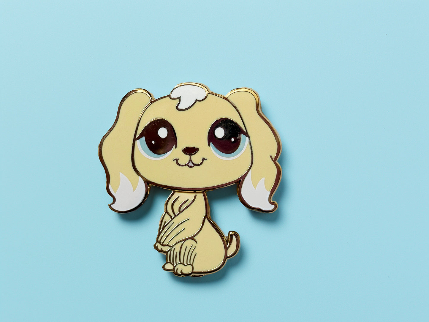 Coquette Blonde Spaniel enamel pin