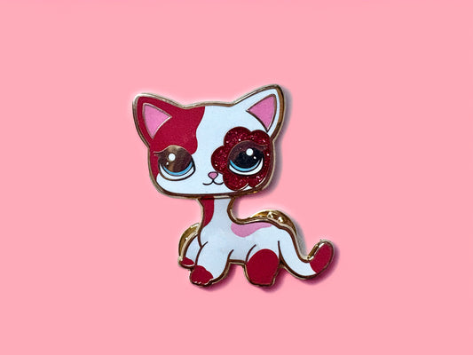 Glitter Shorthair cat enamel pin