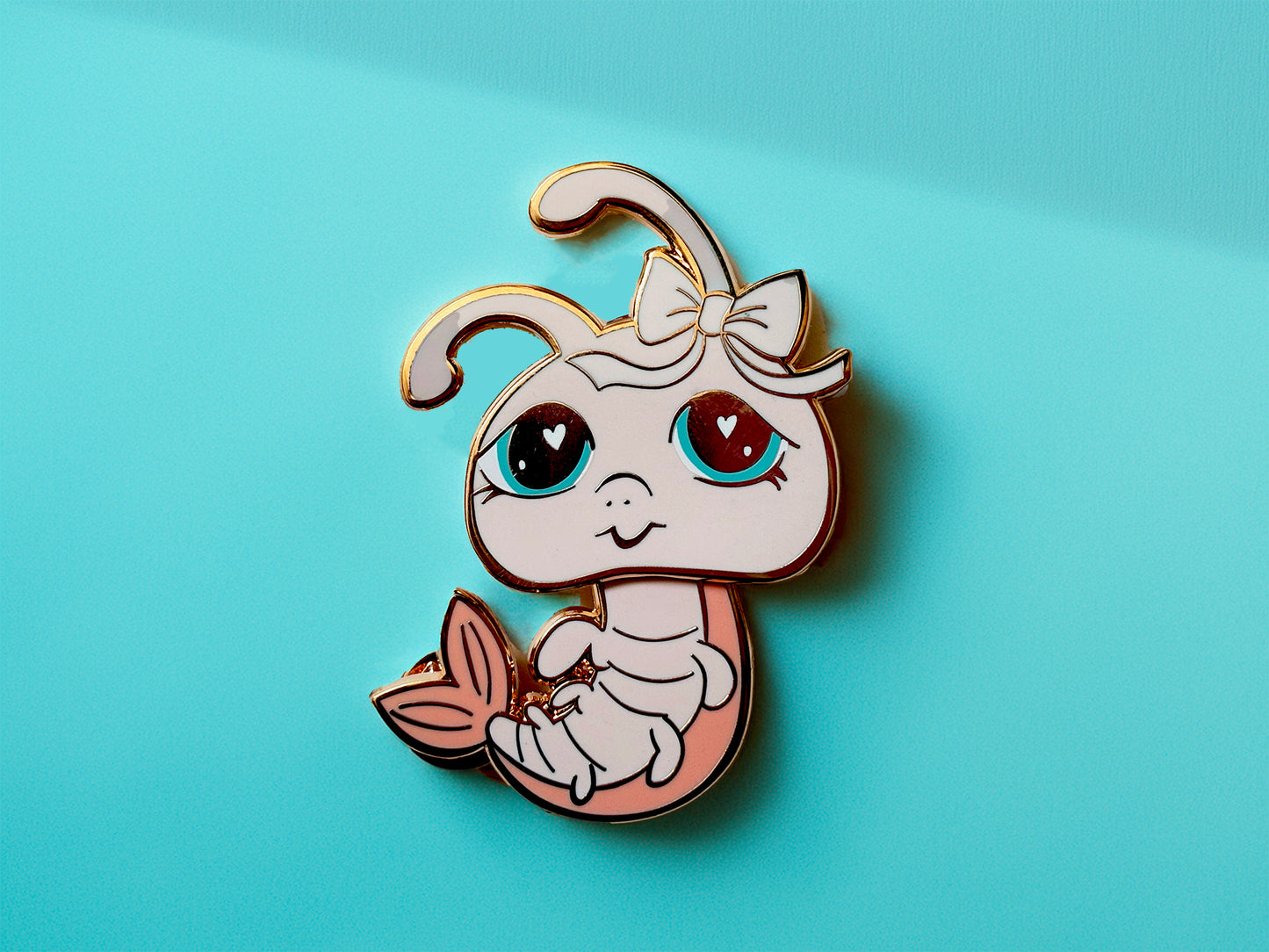 Coquette Shrimp enamel pin